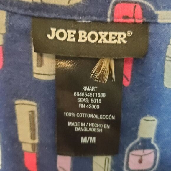 Joe Boxer Pajama Set Flannel Long Sleeves Print Lipstick All Over Womens Sz M - Picture 3 of 13